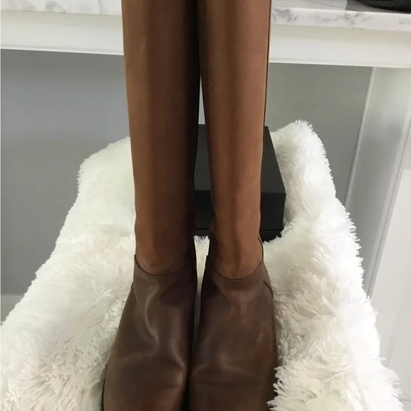 Salvatore Ferragamo Dark Brown Leather Riding Boots - Picture 3 of 16